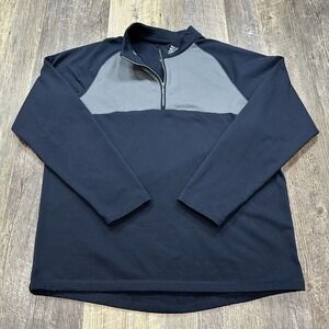 Adidas Golf Men's 1/4 Zip Fleece‎ Sweater Sweatshirt Size XL ClimaWarm Navy/Grey